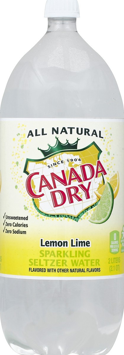 slide 3 of 4, Canada Dry Lemon Lime Seltzer - 2 liter, 2 liter