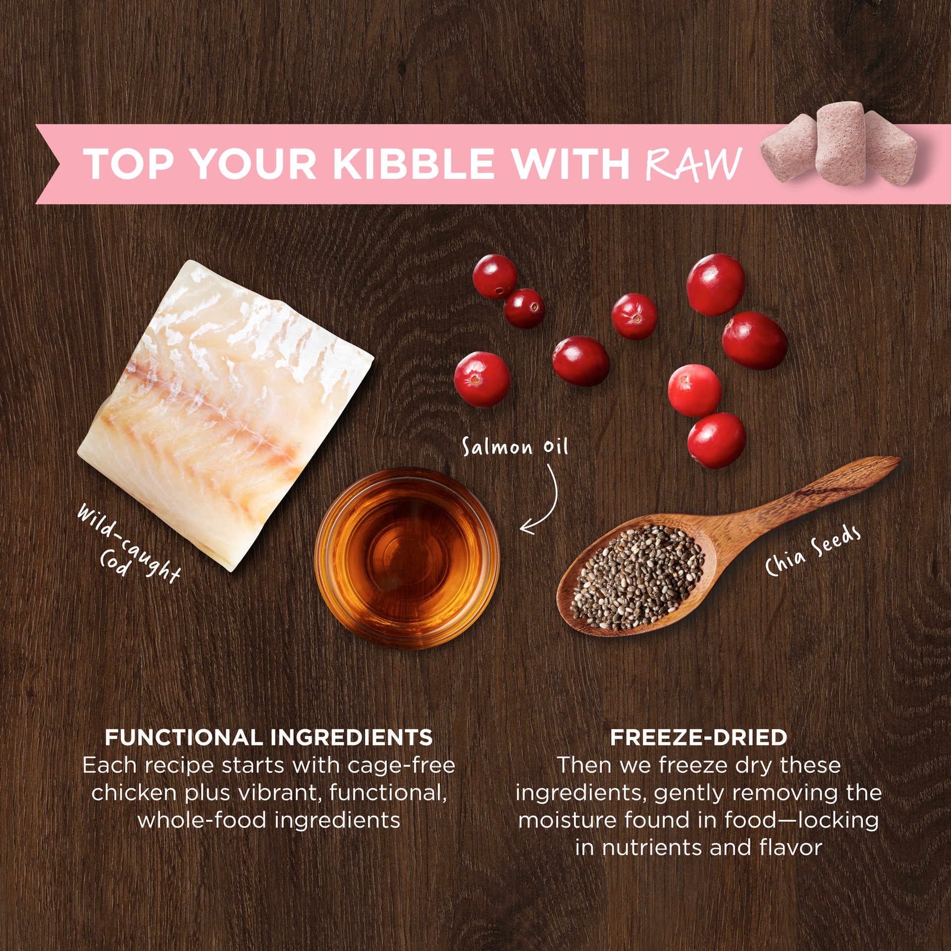 slide 5 of 9, Instinct Raw Boost Mixers Skin & Coat Health Freeze-Dried Dog Food Topper, 0.75 oz. Bag, 0.05 lb