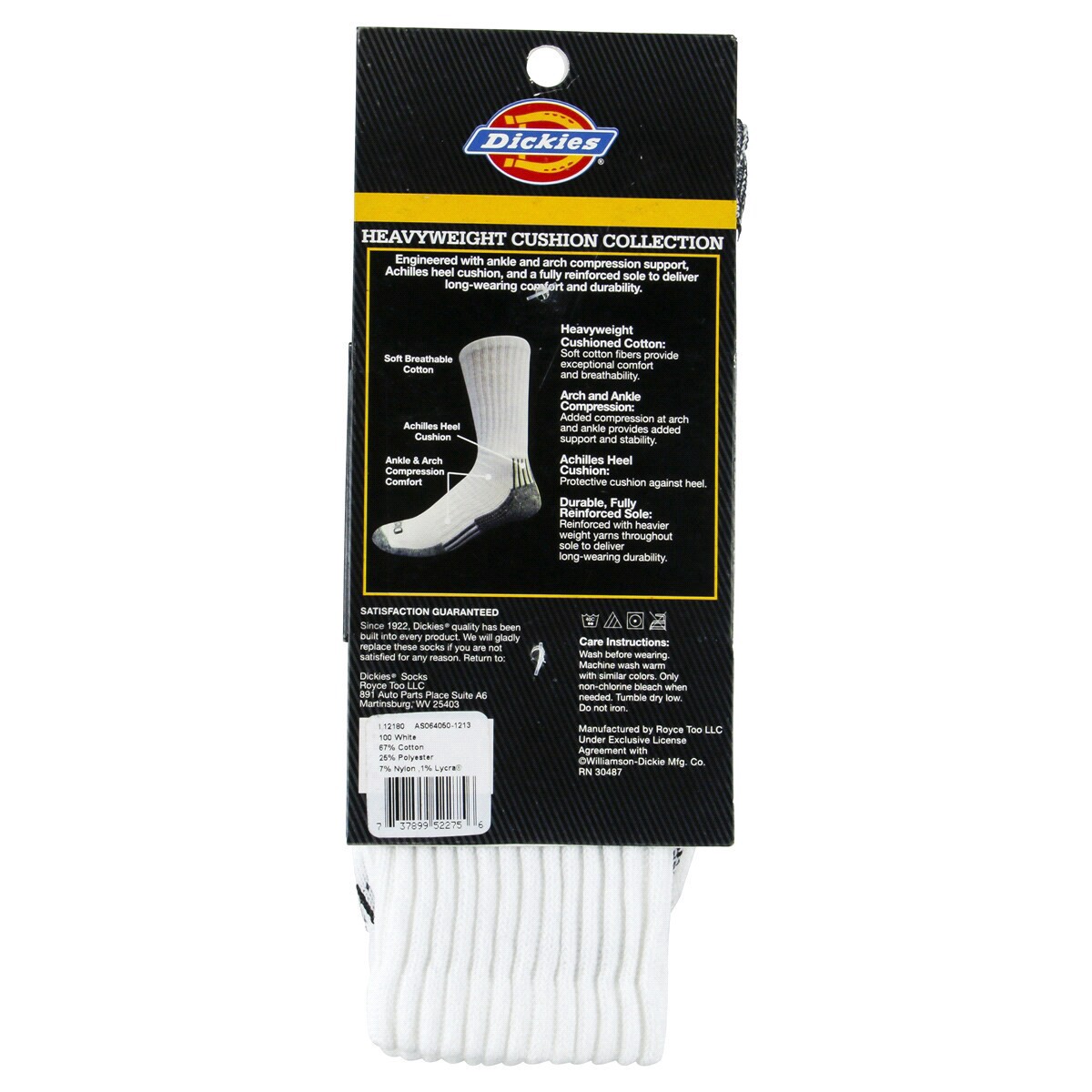 slide 9 of 13, Dickies Industrial Strength Heavyweight Cushion Crew White Work Socks, Size 6-12, 3 pair