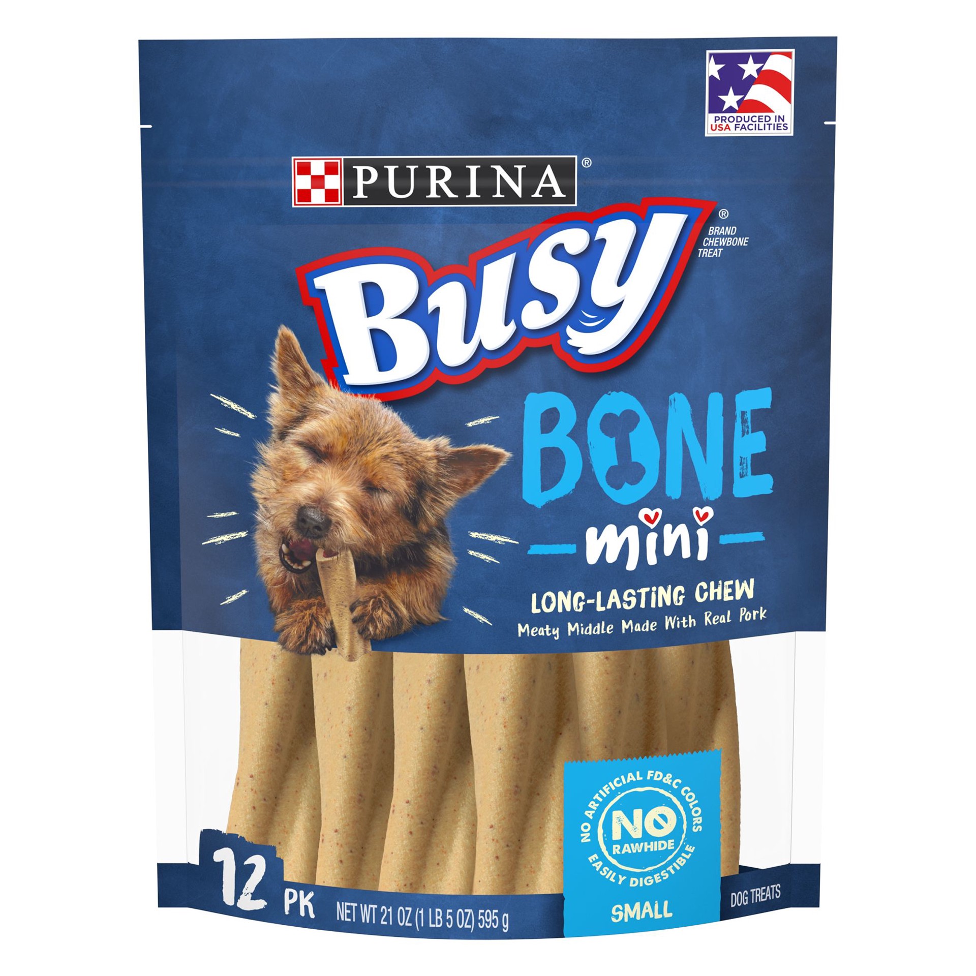 slide 1 of 1, Purina Busy Bone Mini Dog Treat - Beef, 12 ct
