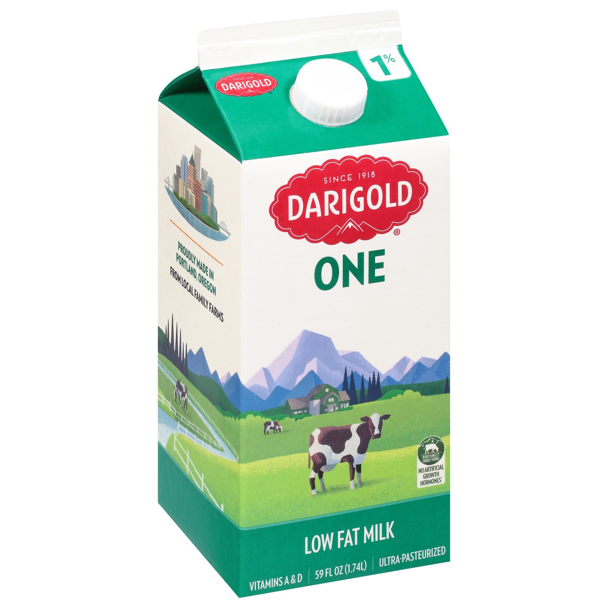 slide 7 of 9, Darigold 1% Milk, 1/2 gal