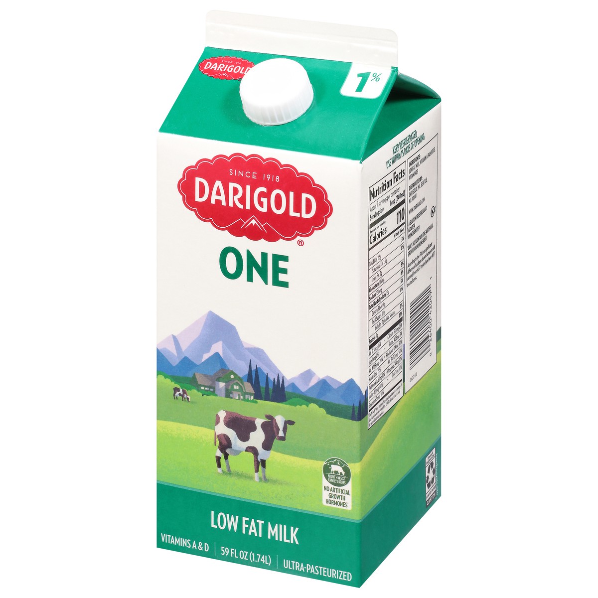 slide 6 of 9, Darigold 1% Milk, 1/2 gal