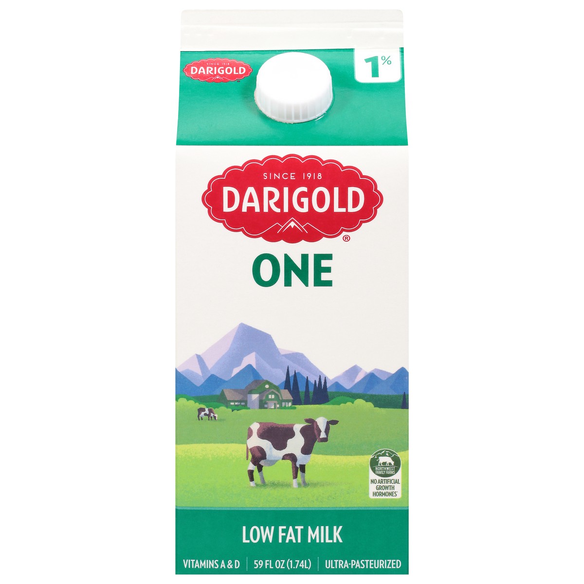 slide 1 of 9, Darigold 1% Milk, 1/2 gal