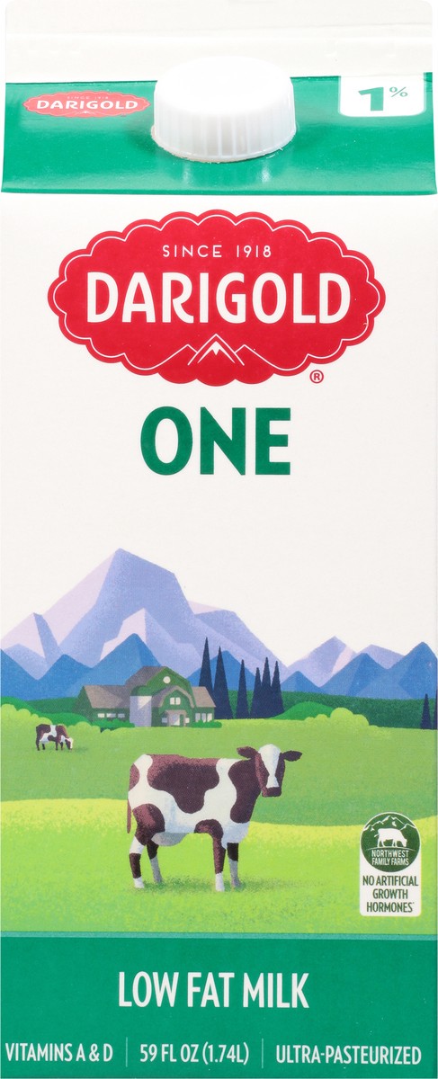 slide 3 of 9, Darigold 1% Milk, 1/2 gal