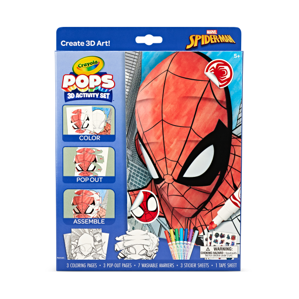 slide 5 of 6, Crayola Paper Pops 3D Activity Set, Spider-Man, 1 ct
