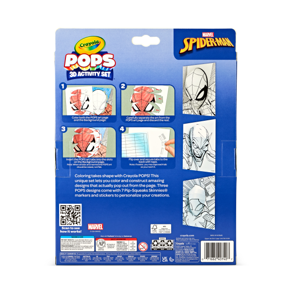 slide 6 of 6, Crayola Paper Pops 3D Activity Set, Spider-Man, 1 ct