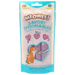Meowee! Saucy Savory Spoonables Lickable Wet Treats with Real Salmon/Tuna/Krill - 4 Each
