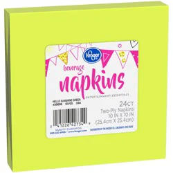 Kroger Entertainment Essentials Beverage Napkins 24 Count - Hello Sunshine Green
