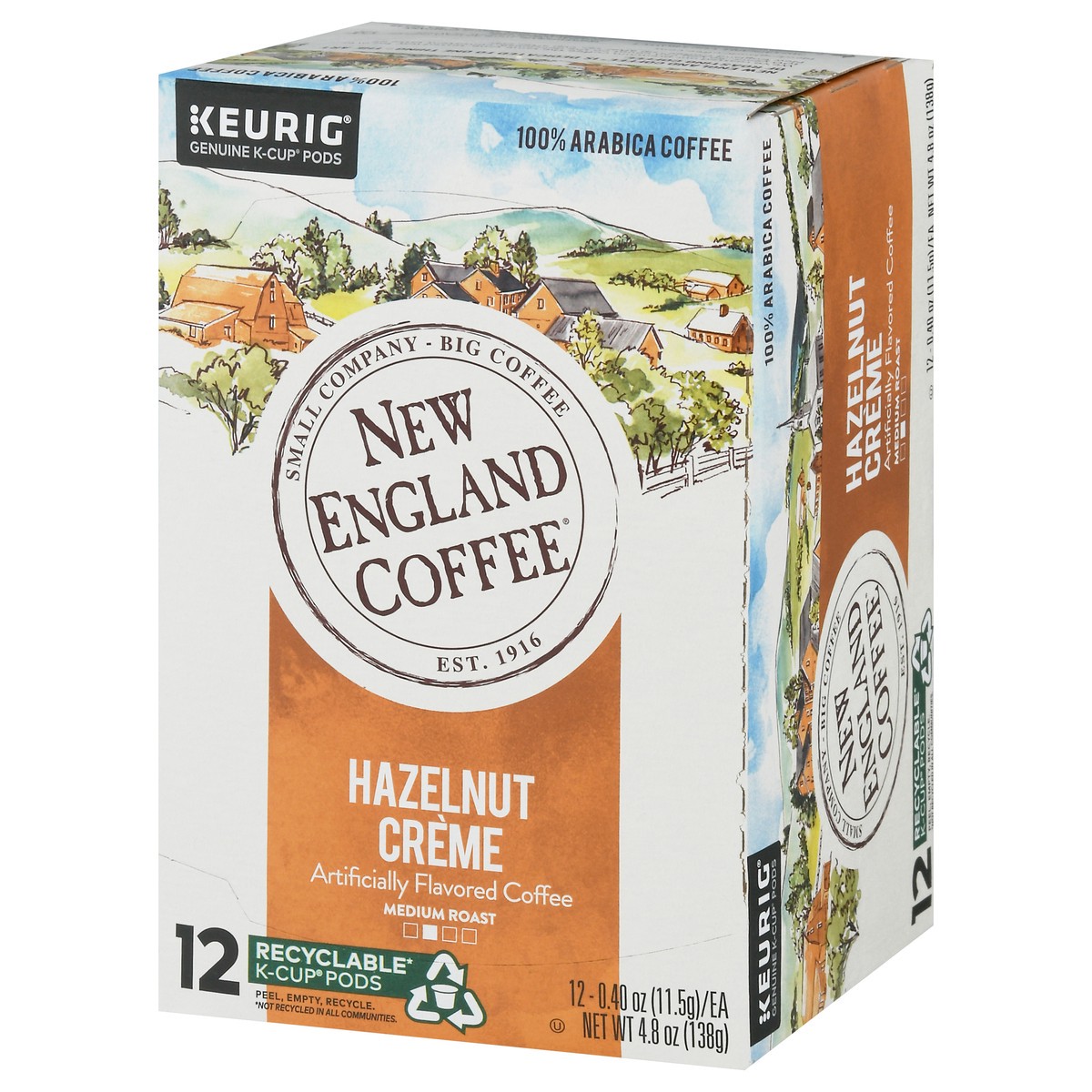 slide 9 of 15, New England Coffee 100% Arabica Medium Roast Pods Hazelnut Creme Coffee 12 - 0.40 oz Pods, 12 ct