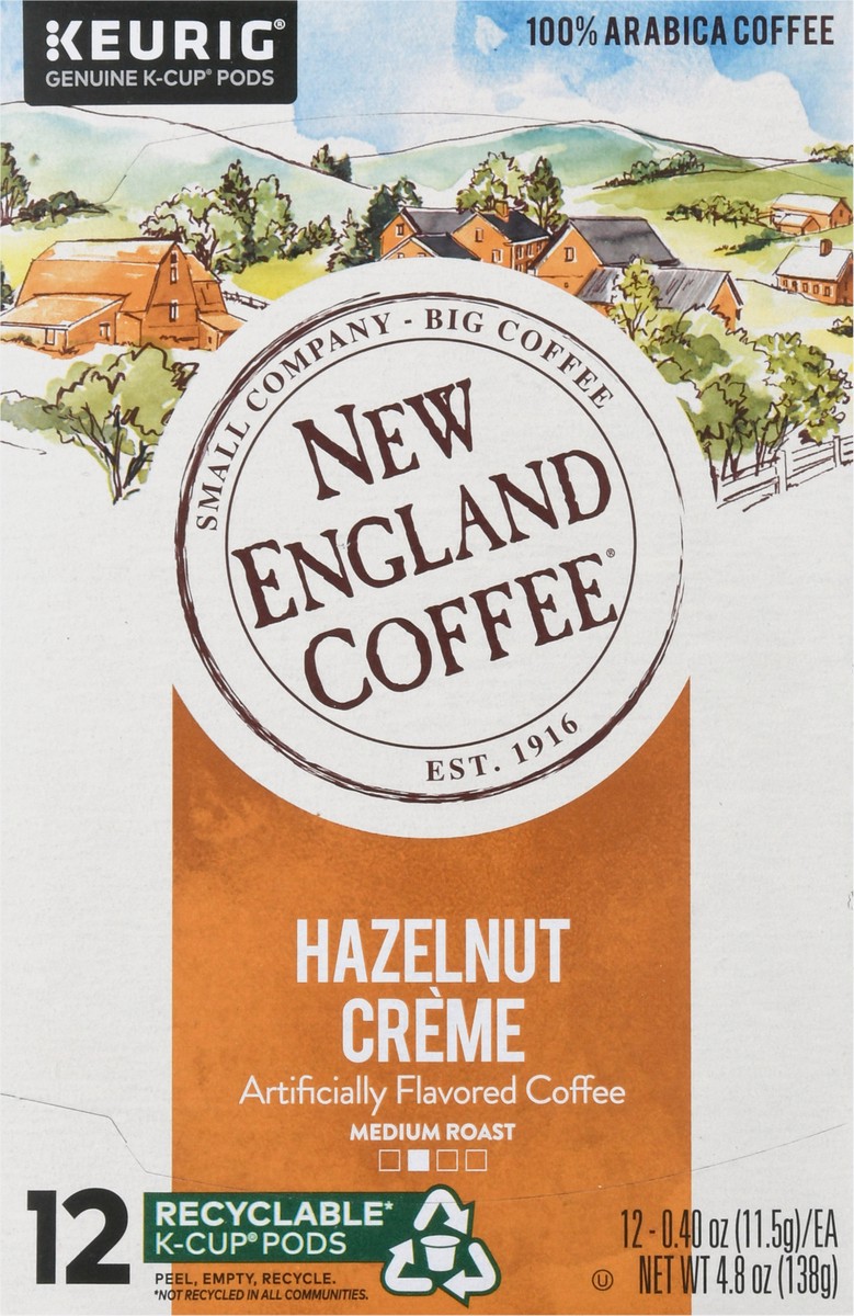 slide 5 of 15, New England Coffee 100% Arabica Medium Roast Pods Hazelnut Creme Coffee 12 - 0.40 oz Pods, 12 ct