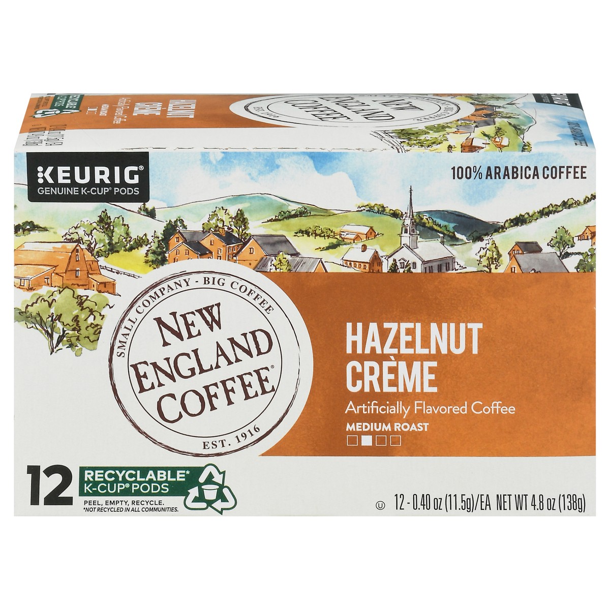 slide 8 of 15, New England Coffee 100% Arabica Medium Roast Pods Hazelnut Creme Coffee 12 - 0.40 oz Pods, 12 ct