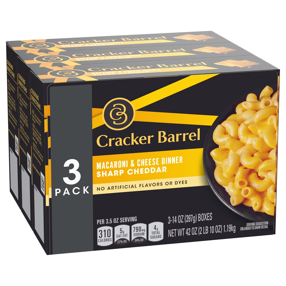 slide 8 of 9, Cracker Barrel Sharp Cheddar Macaroni & Cheese, 3 ct