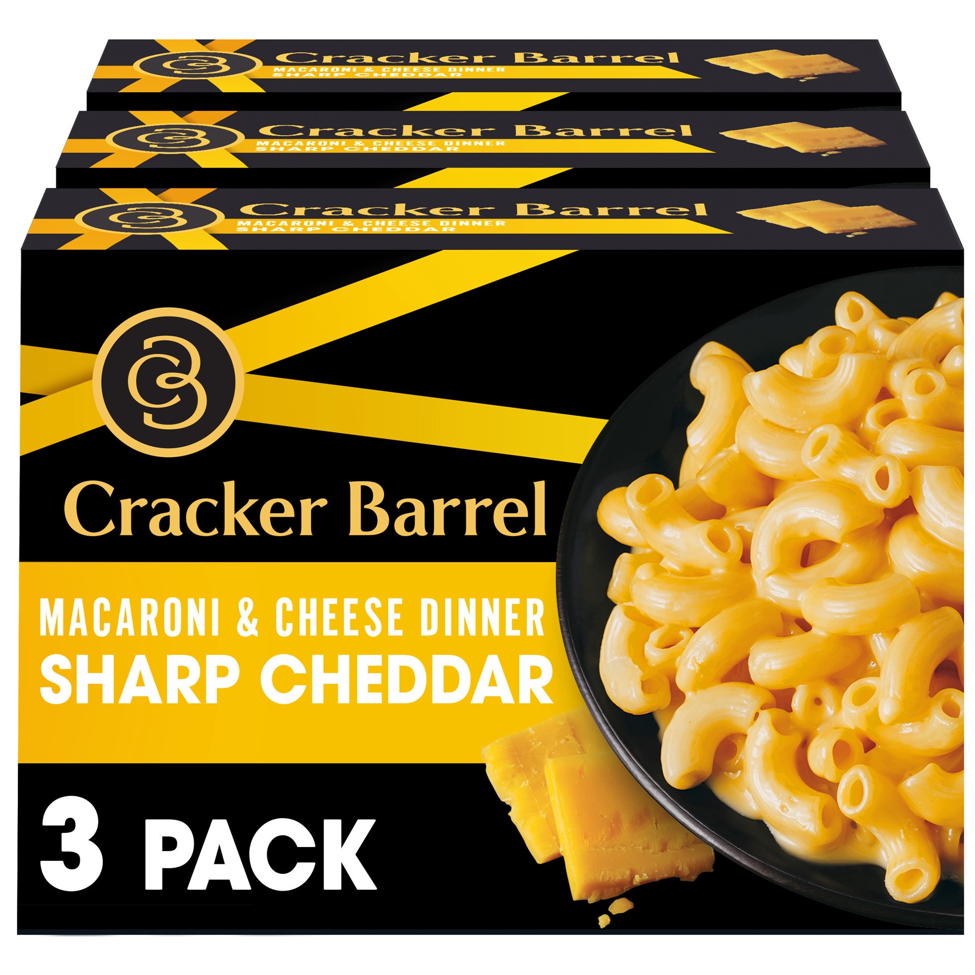 slide 1 of 9, Cracker Barrel Sharp Cheddar Macaroni & Cheese, 3 ct