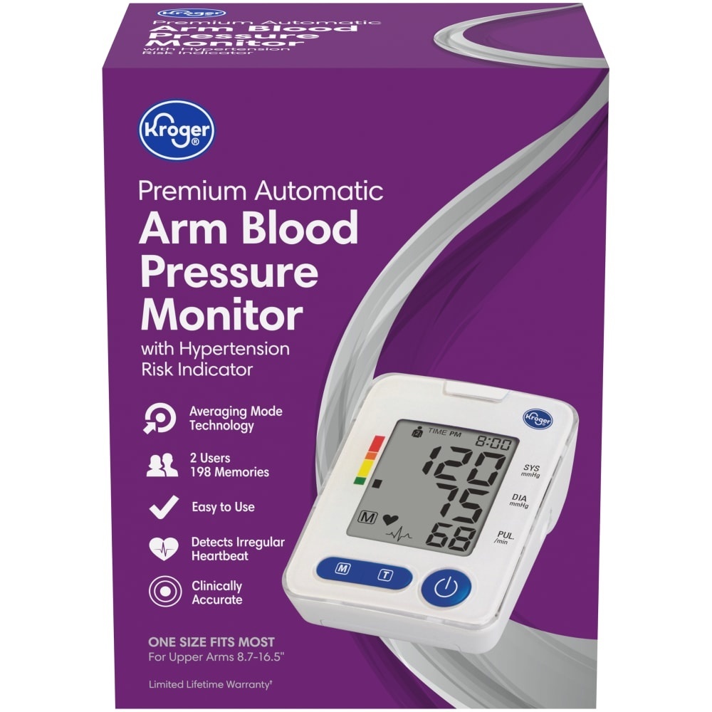 slide 1 of 1, Kroger Premium Automatic Blood Pressure Monitor, 1 ct