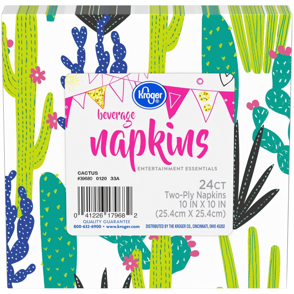 slide 3 of 4, Kroger Entertainment Essentials Cactus Beverage Napkins 24 Pack, 24 ct