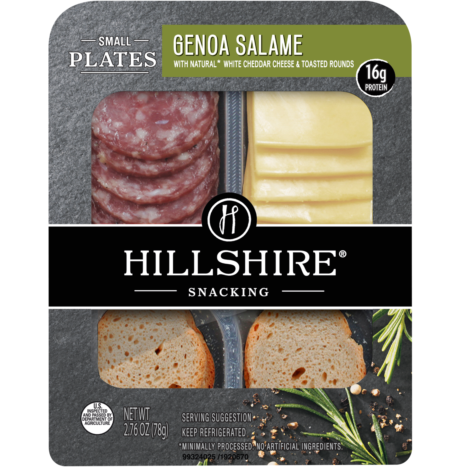 slide 1 of 2, Genoa Salame And White Cheddar Cheese Snack Plate, 2.76 oz