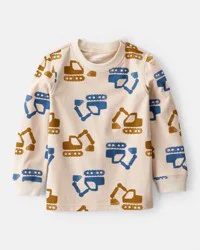 Carter's Carters Toddler Boy Construction Print Long-Sleeve Graphic Tee - Beige Beige 2T