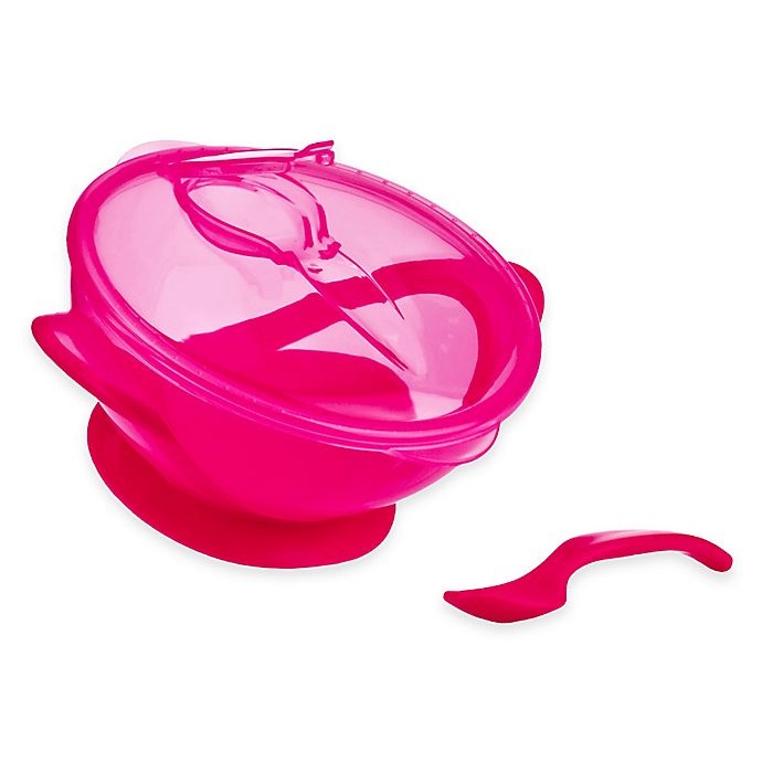 slide 1 of 1, Nuby Easy Go Suction Bowl and Spoon Set - Pink, 1 ct