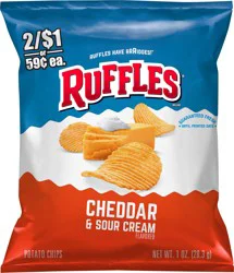 Ruffles Potato Chips, Cheddar & Sour Cream Flavored