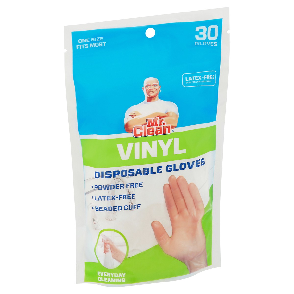 slide 2 of 9, Mr. Clean Latex-Free Vinyl Disposable Gloves 30 ea, 30 ct