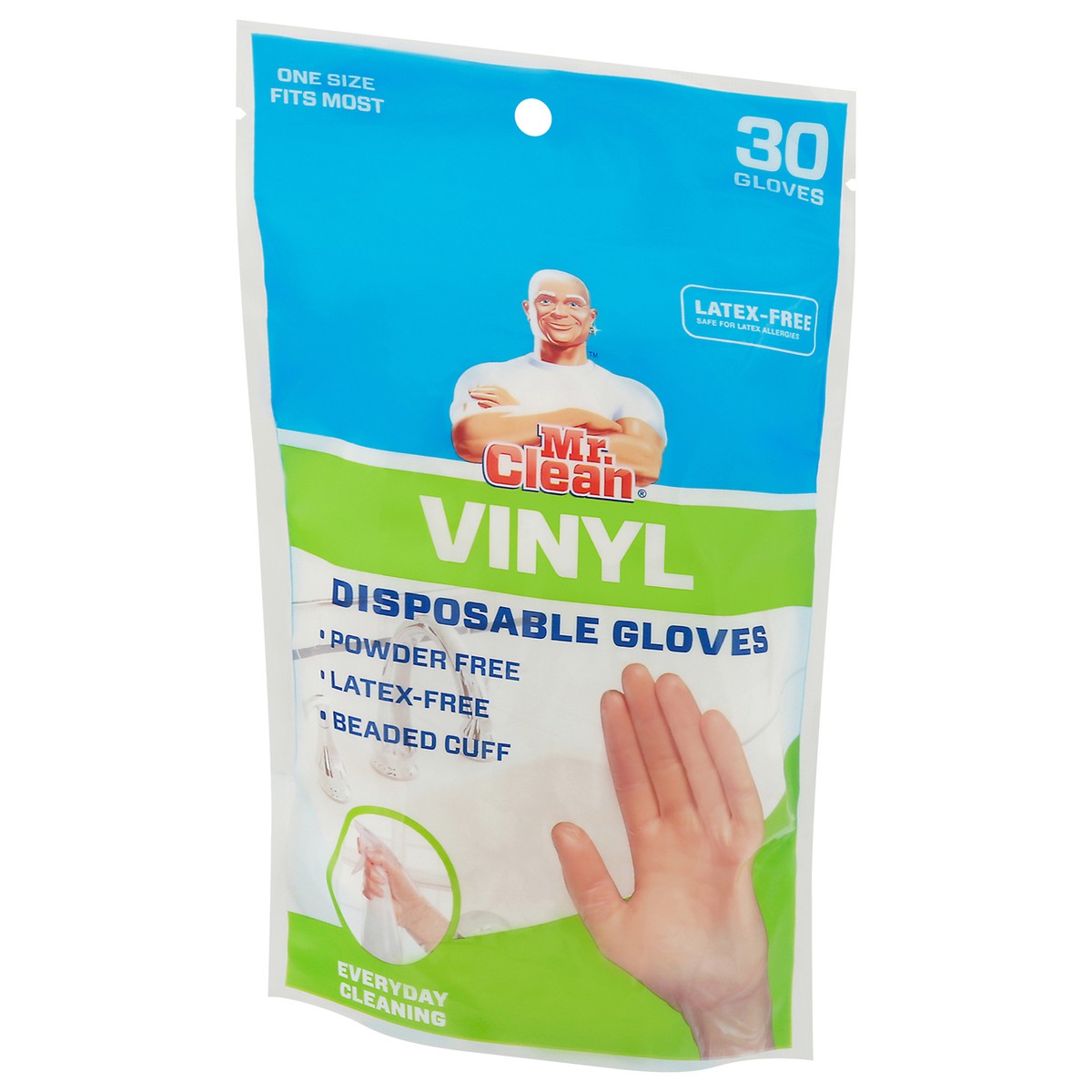 slide 3 of 9, Mr. Clean Latex-Free Vinyl Disposable Gloves 30 ea, 30 ct