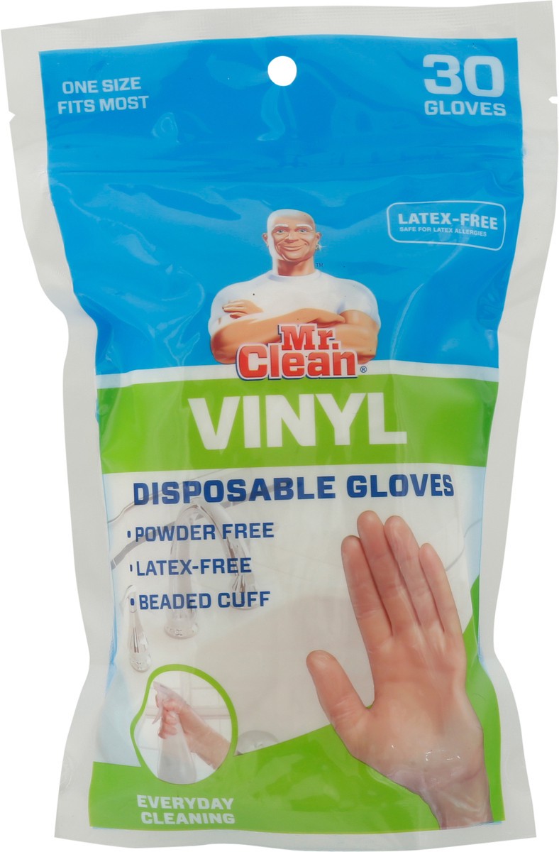 slide 6 of 9, Mr. Clean Latex-Free Vinyl Disposable Gloves 30 ea, 30 ct