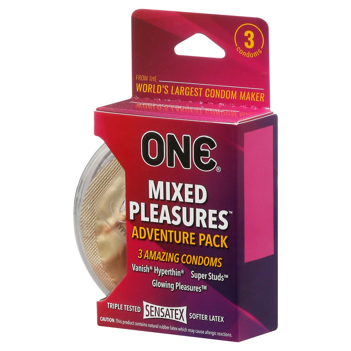 slide 9 of 12, One Mixed Pleasures Adventure Pack Condoms 3 ea, 1 ct