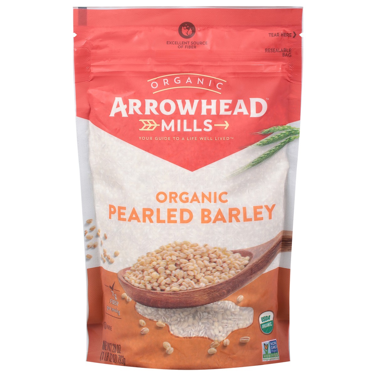 slide 3 of 14, Arrowhead Mills Organic Pearled Barley, 28 Oz Bag, 1 ct