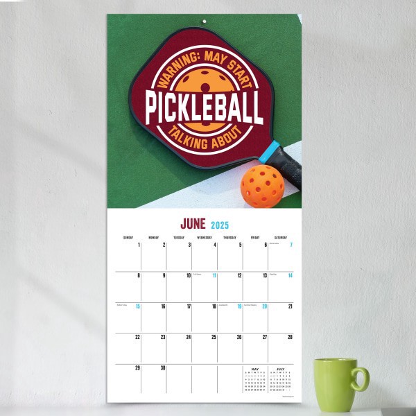slide 5 of 5, 2025 Tf Publishing Sports Wall Calendar, 12"" X 12"", Pickleball, January To December, 1 ct