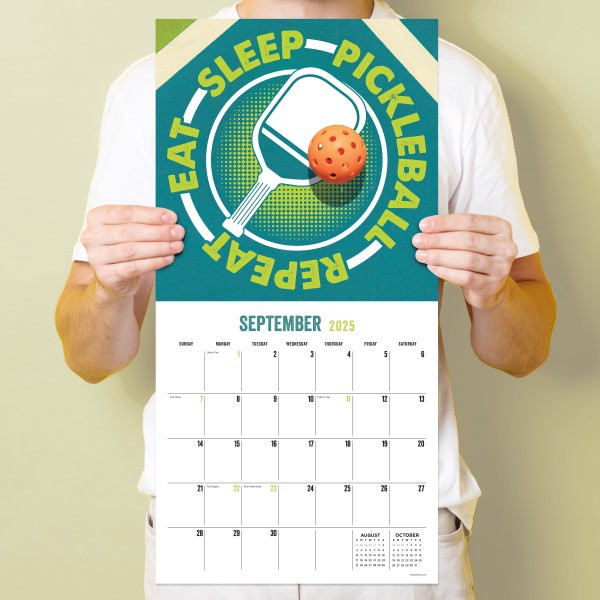 slide 3 of 5, 2025 Tf Publishing Sports Wall Calendar, 12"" X 12"", Pickleball, January To December, 1 ct