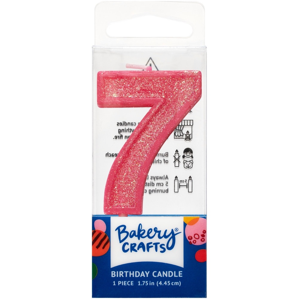 slide 1 of 1, DecoPac Seven Birthday Candle Cake Decoration - Pink, 1 ct