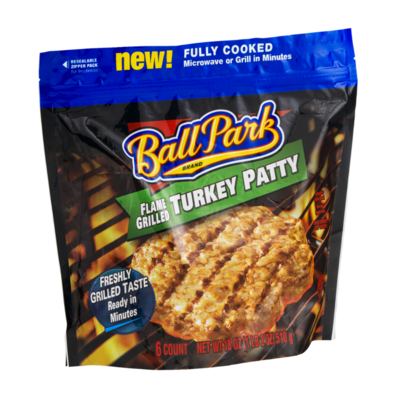 slide 1 of 1, Ball Park Turkey Patty, Flame Grilled, 6 ct; 18 oz