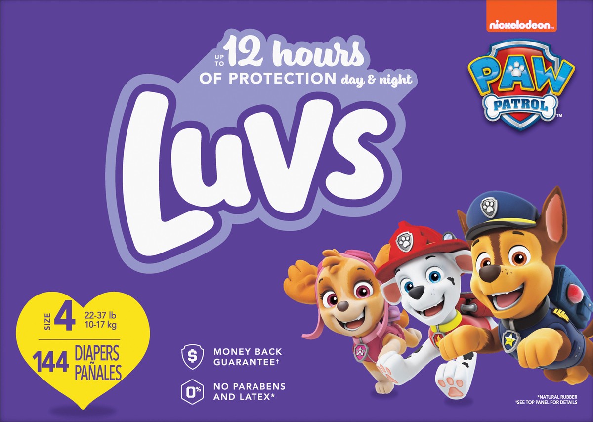 slide 3 of 4, Luvs Platinum Protection Baby Diapers, Size 4, 144 Count, 144 ct