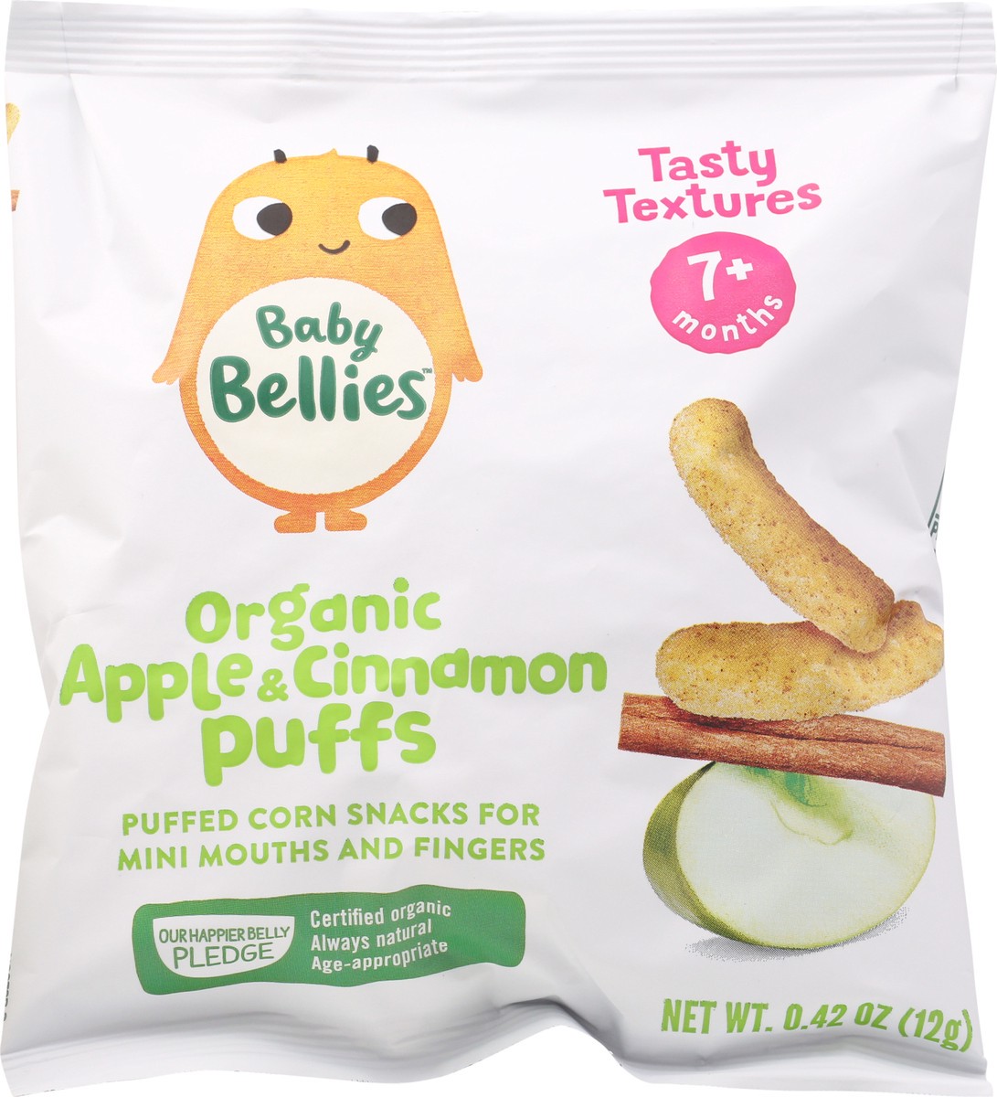 slide 6 of 9, Baby Bellies 7+ Months Organic Apple & Cinnamon Puffs 0.42 oz, 0.42 oz