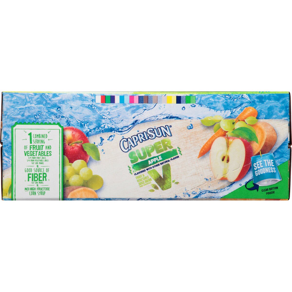 slide 7 of 8, Capri Sun Super V Apple Fruit & Vegetable Juice Drink 10 - 6 fl oz Pouches, 60 fl oz