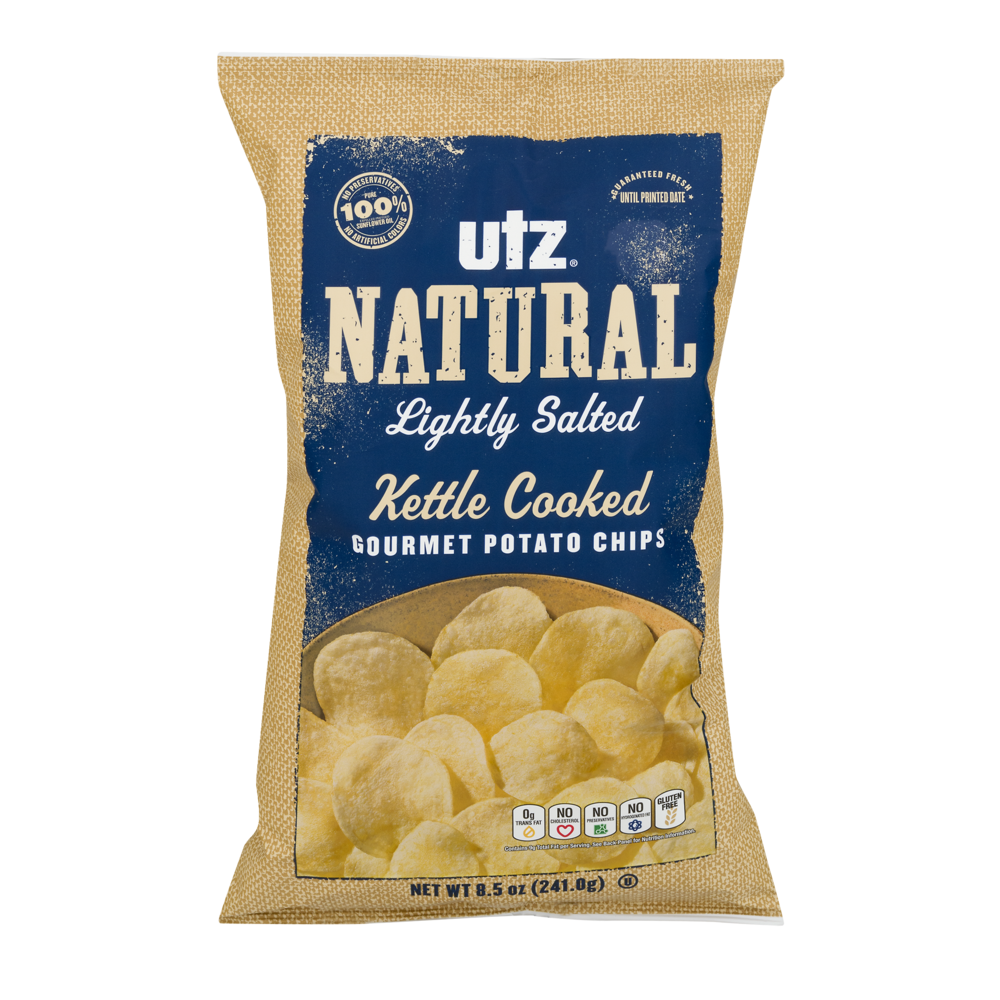 slide 1 of 1, Utz Natural Lightly Salted Kettle Chips, 8.5 oz