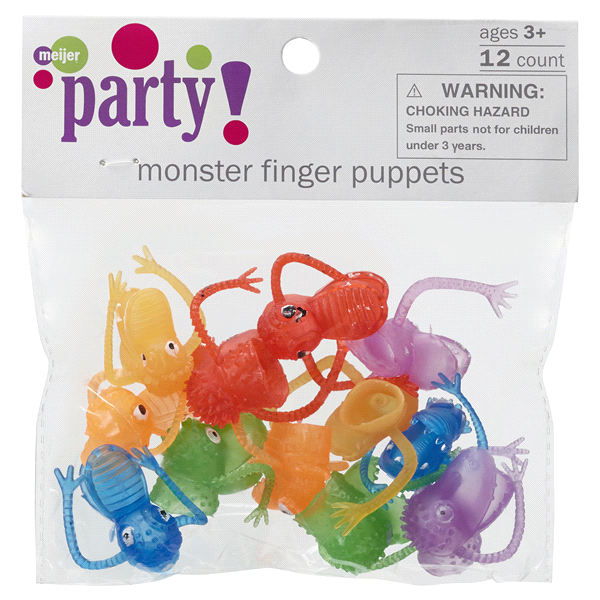 slide 1 of 1, Meijer Monster Finger Puppets, 12 ct