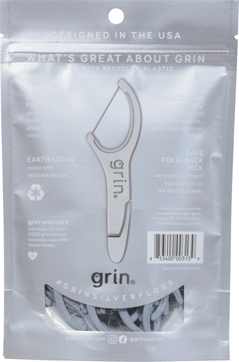 slide 5 of 9, Grin Flosspyx Silver Antibacterial Floss 75 ea, 75 ct
