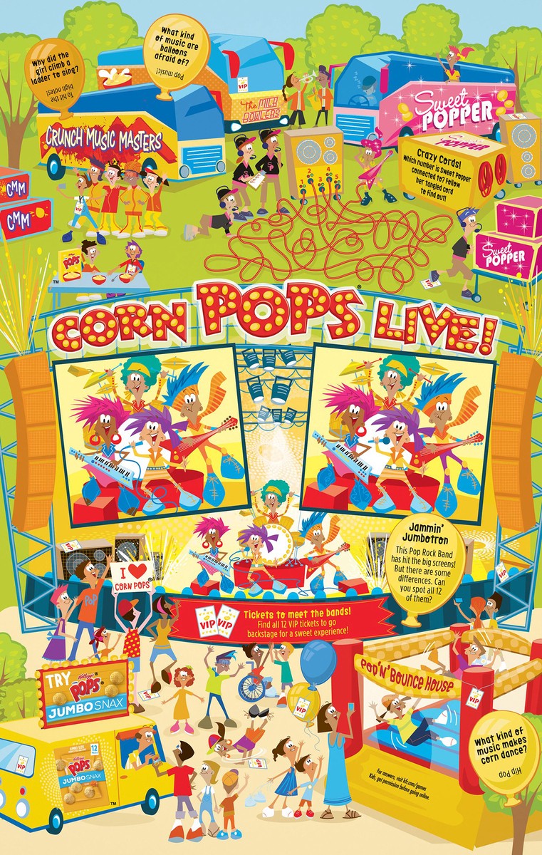 slide 4 of 8, Corn Pops Kellogg's Corn Pops Breakfast Cereal, 8 Vitamins and Minerals, Kids Snacks, Large Size, Original, 14.6oz Box, 1 Box, 14.6 oz