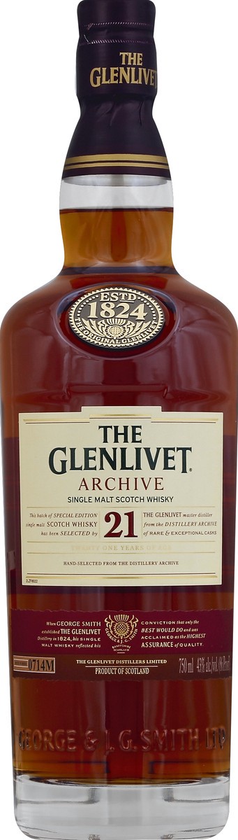 slide 2 of 3, The Glenlivet 21 Year Old Single Malt Scotch Whisky 750mL, 86 Proof, 750 ml