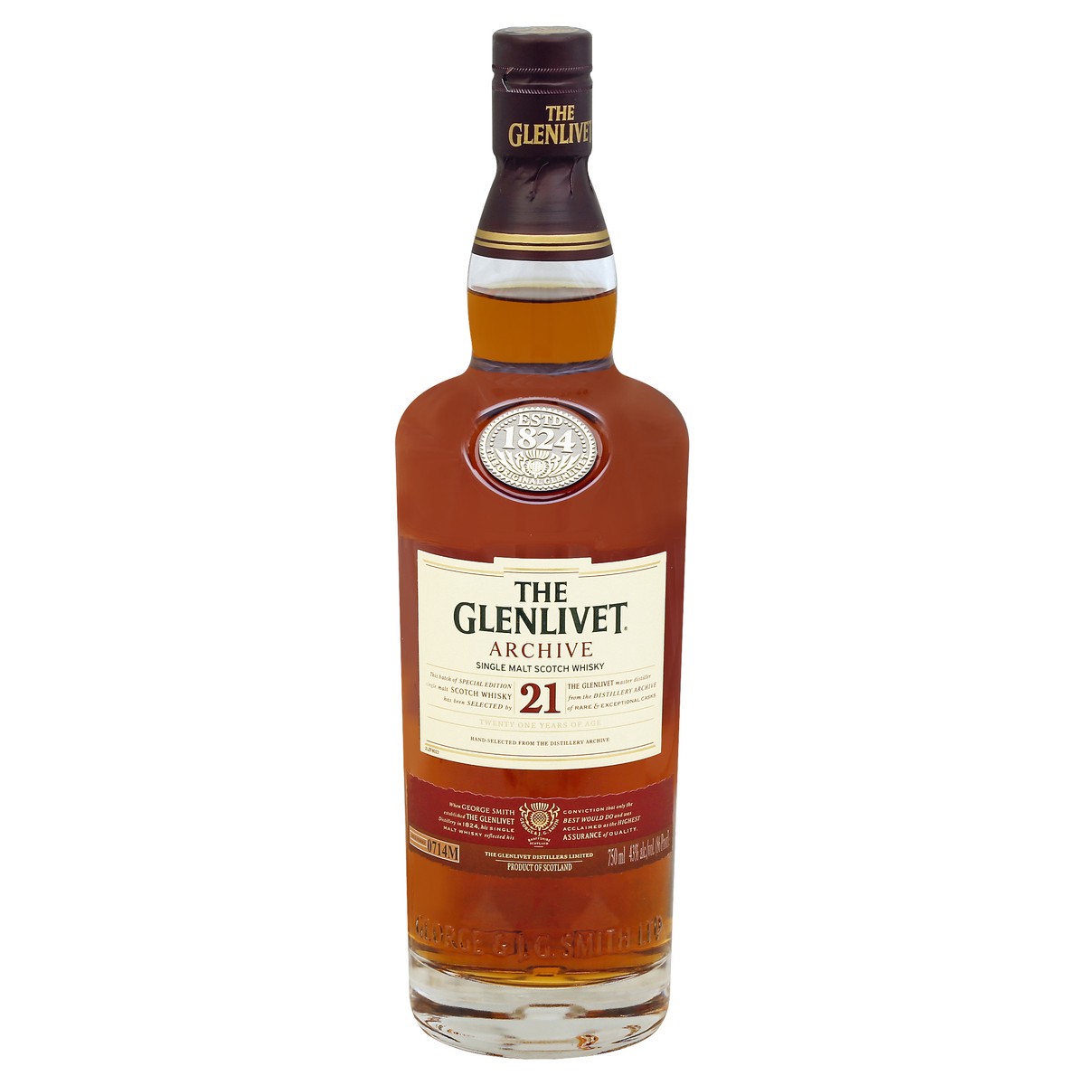 slide 3 of 3, The Glenlivet 21 Year Old Single Malt Scotch Whisky 750mL, 86 Proof, 750 ml