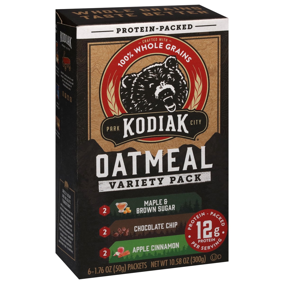 slide 4 of 13, Kodiak Cakes Oatmeal Packets, Variety Pack, MBS, Chocolate Chip, Apple Cinnamon, 6ct, 6 ct