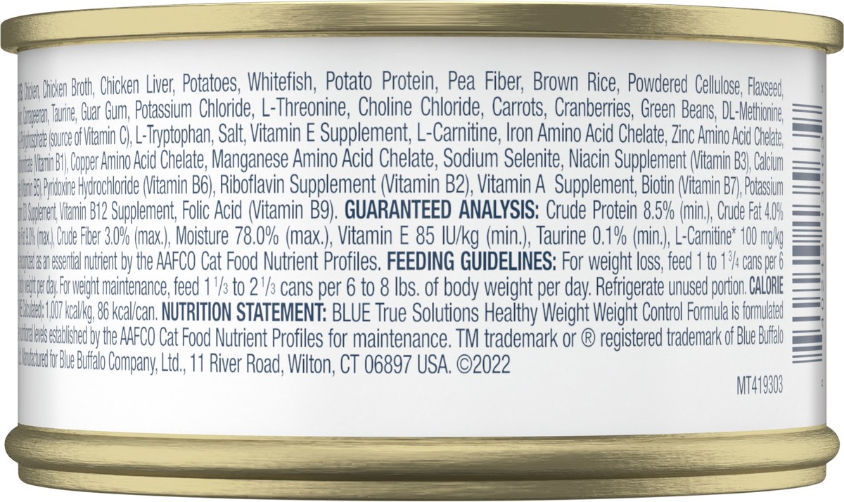 slide 3 of 3, BLUE Buffalo True Solutions Fit & Healty Adult Cat, 3 oz