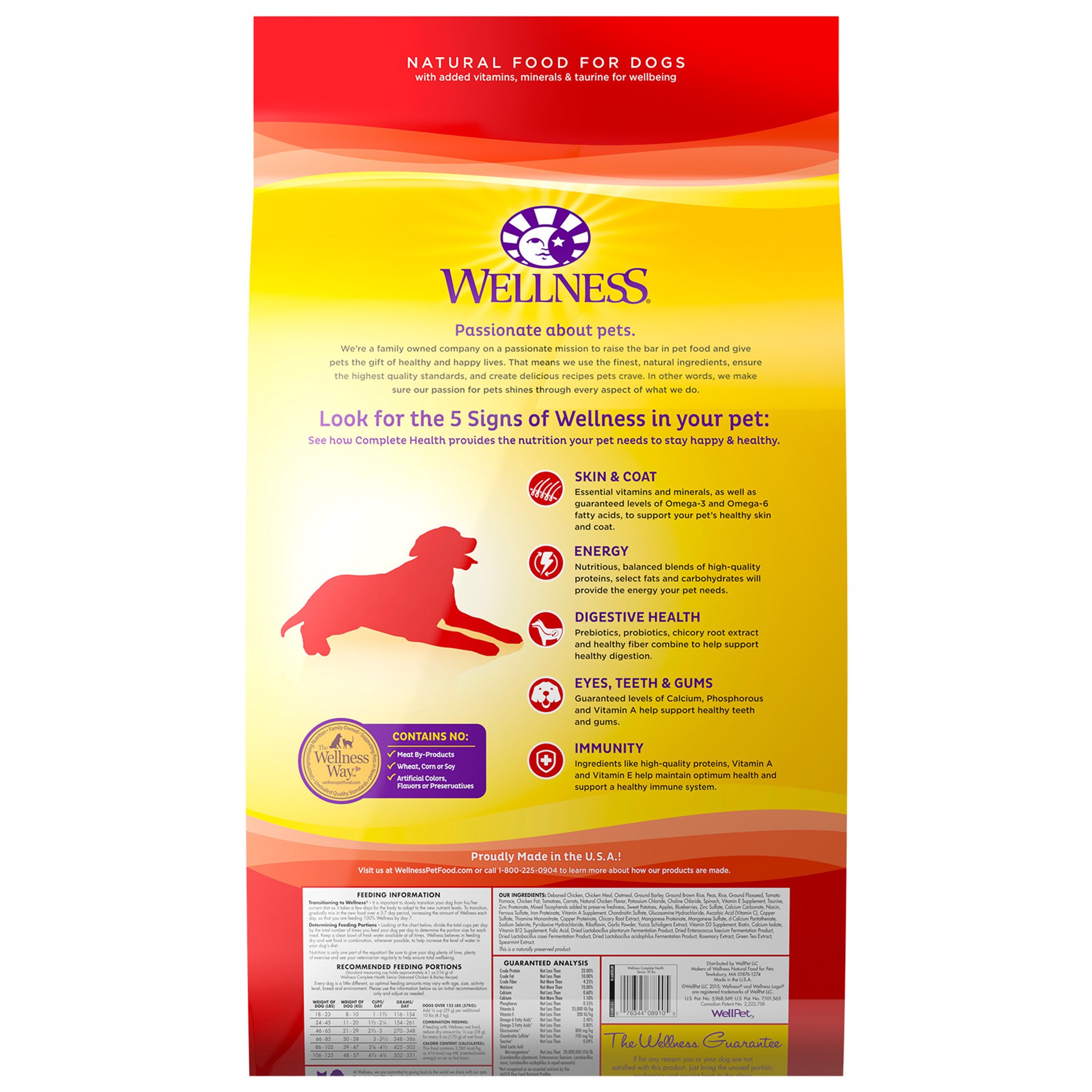 slide 2 of 5, Wellness Complete Health Natural Dry Senior Dog Food, Chicken & Barley, 30-Pound Bag, 1 ct