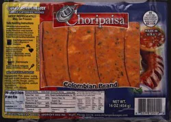 Choripaisa Cured Pork Sausage 16 oz