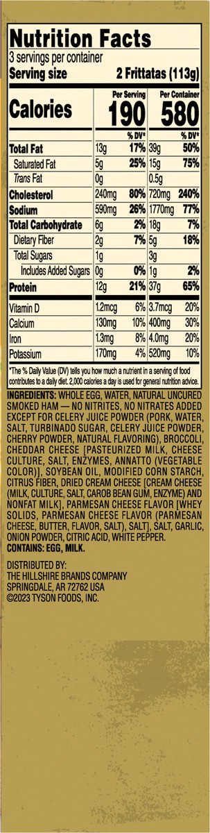slide 2 of 14, Jimmy DeanDelights Ham, Broccoli & Cheese Frittatas, 6 ct, 12 oz Box, 340.19 g