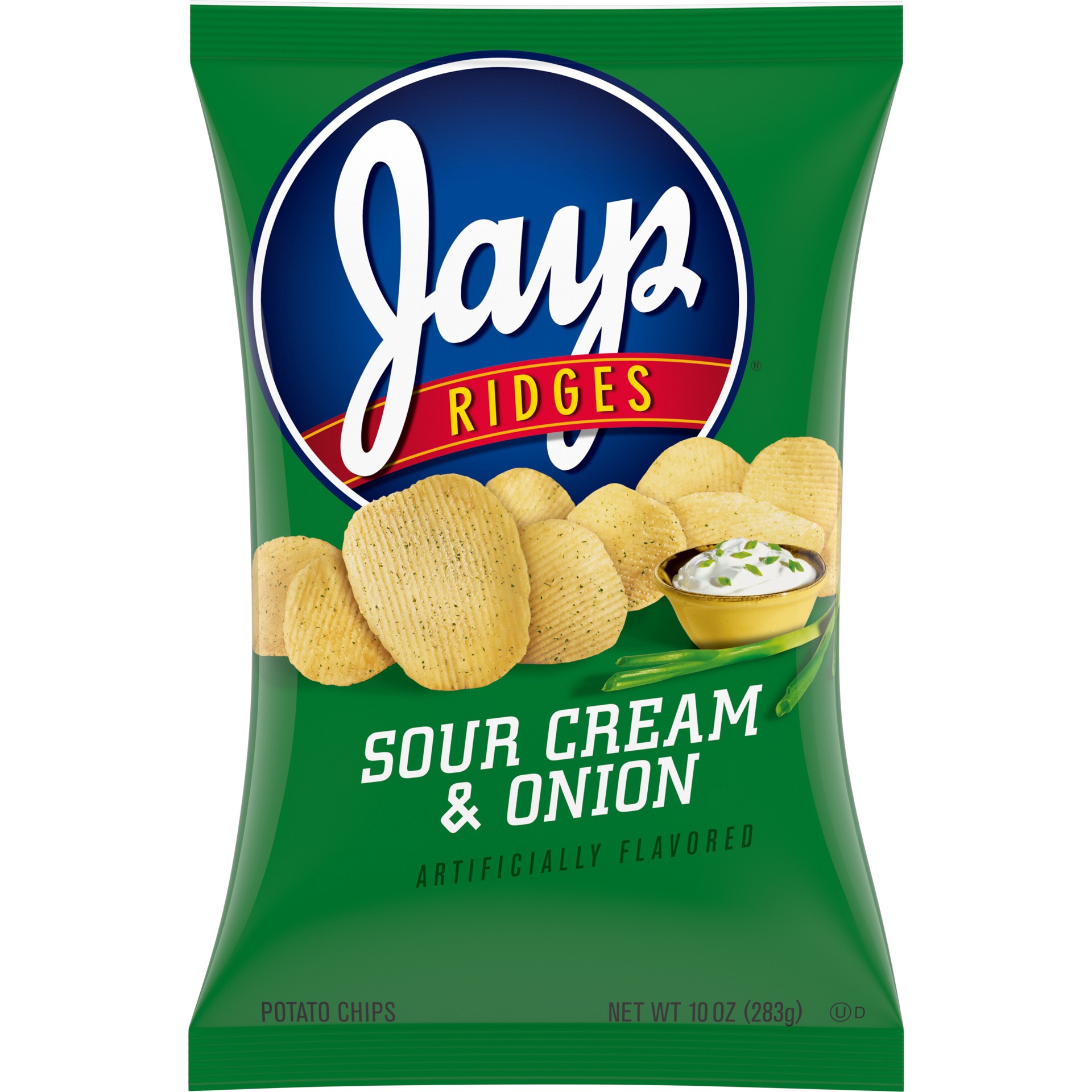 slide 1 of 5, Jays Potato Chips, Sour Cream and Onion Ridges, 10 Oz Bag, 10 oz