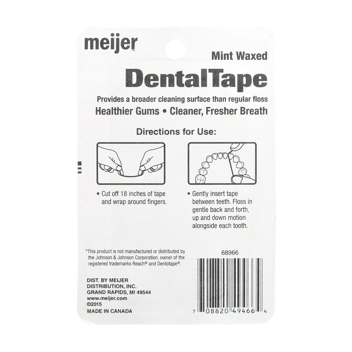 slide 5 of 5, Meijer Mint Waxed Dental Tape, 100 yd, 100 YD    