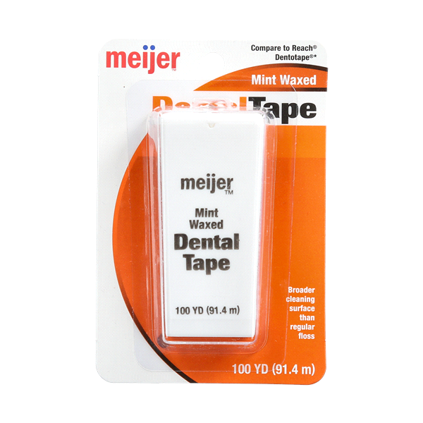 slide 1 of 2, Meijer Mint Waxed Dental Tape, 100 yd, 100 YD    