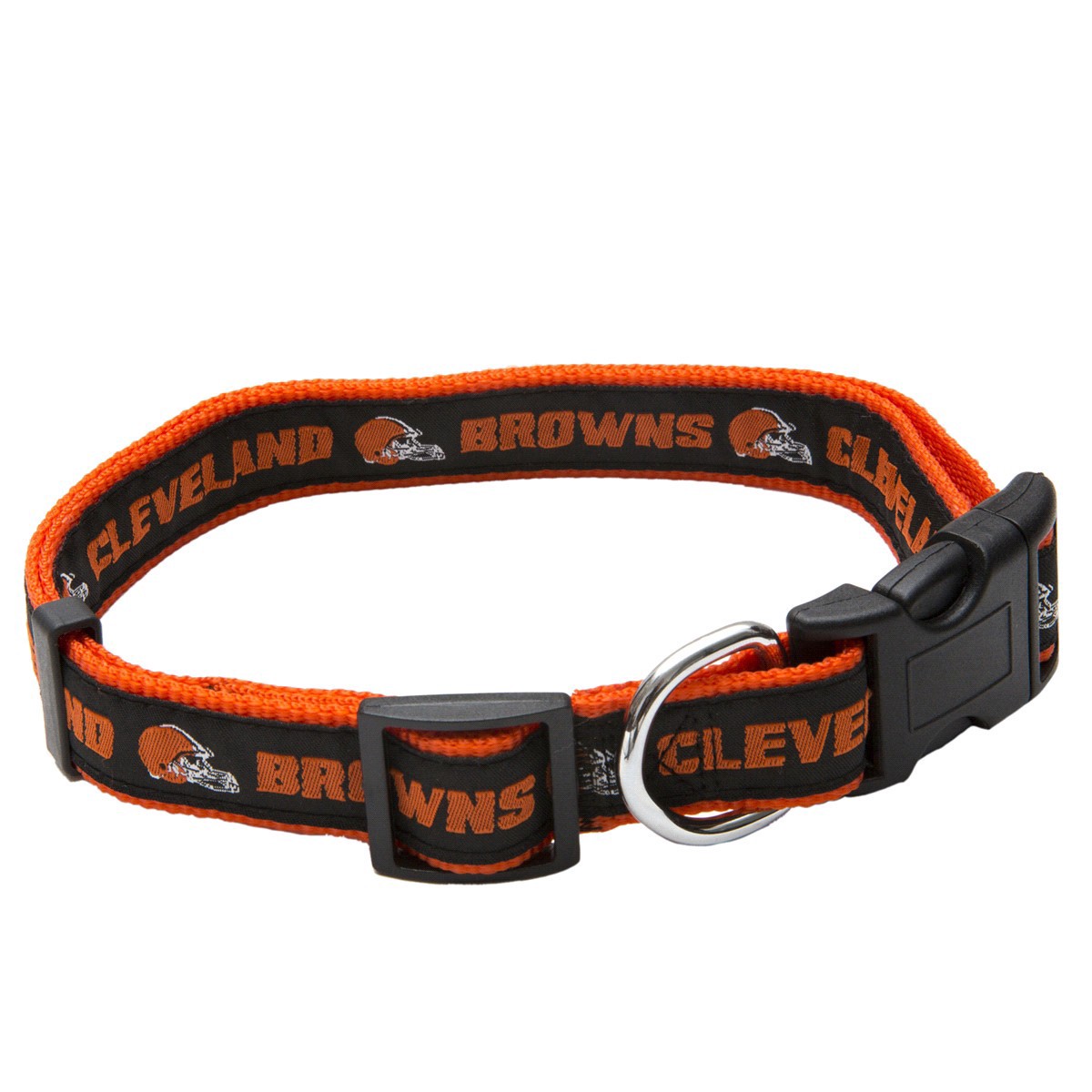 slide 1 of 1, Pets First Cleveland Browns Adjustable Dog Collar 1/2" SM, SM